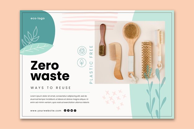 Null Abfall Plastikfreie Produkte Banner Vorlage