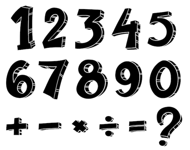 Kostenloser Vektor numerische zahlen und mathematische operationen