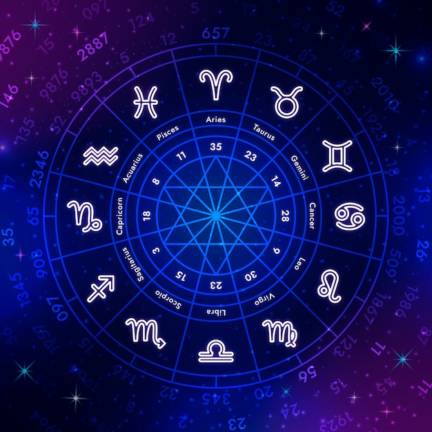 Numerologischer Hintergrund mit Farbverlauf