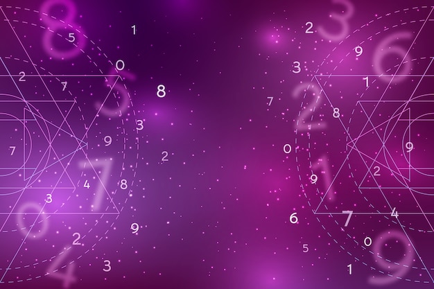 Kostenloser Vektor numerologischer hintergrund mit farbverlauf