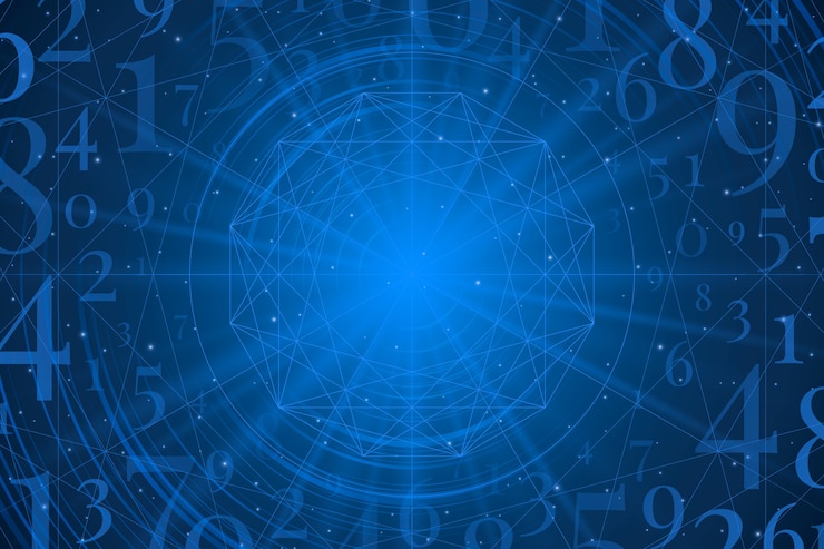 Kostenlose Vektor numerologischer hintergrund mit farbverlauf
