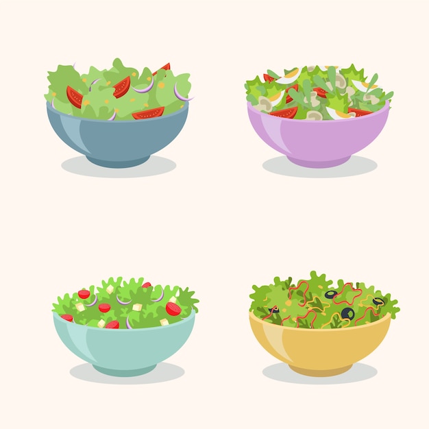 Obst- und Salatschüsseln