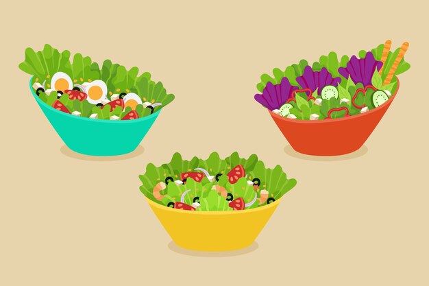 Obst- und Salatschüsseln