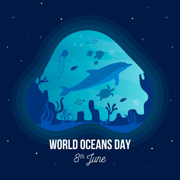 Oceans Day Event mit Delphin und Schildkröte