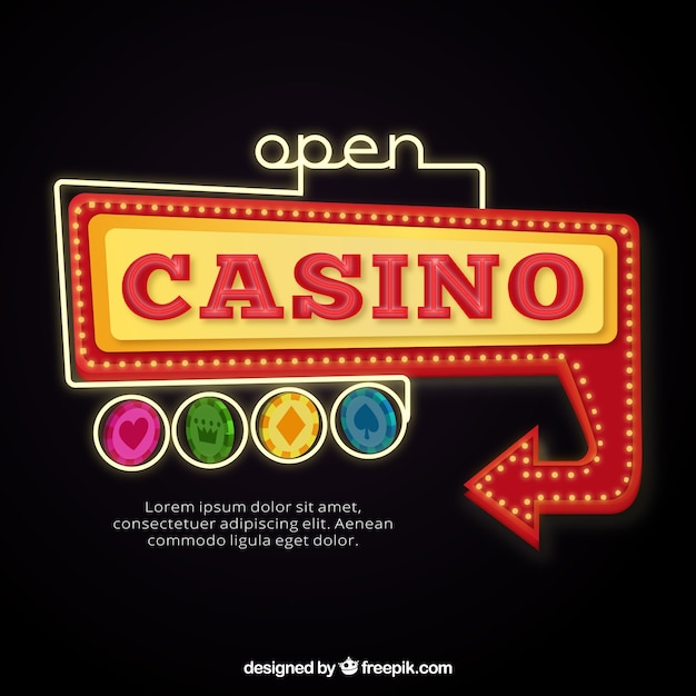 Kostenloser Vektor Öffnen sie casino-zeichen backgroun
