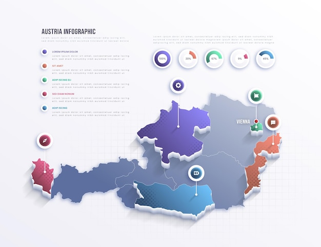 Kostenloser Vektor Österreich karte infografik