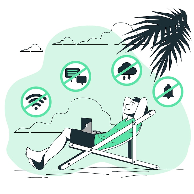Kostenlose Vektor offline-konzeptillustration