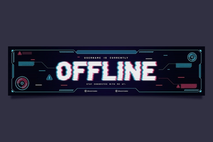 Kostenlose Vektor offline zuckende banner vorlage