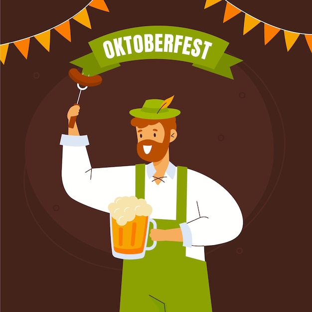 Kostenloser Vektor oktoberfest-abbildung