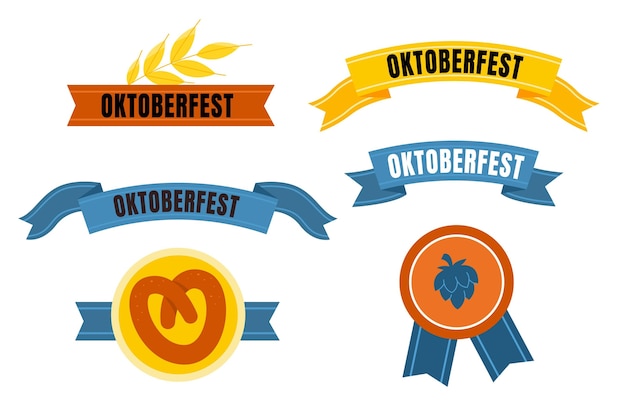 Kostenloser Vektor oktoberfest-bänder-kollektion