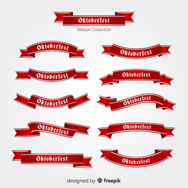 Oktoberfest bänder sammlung im flachen design