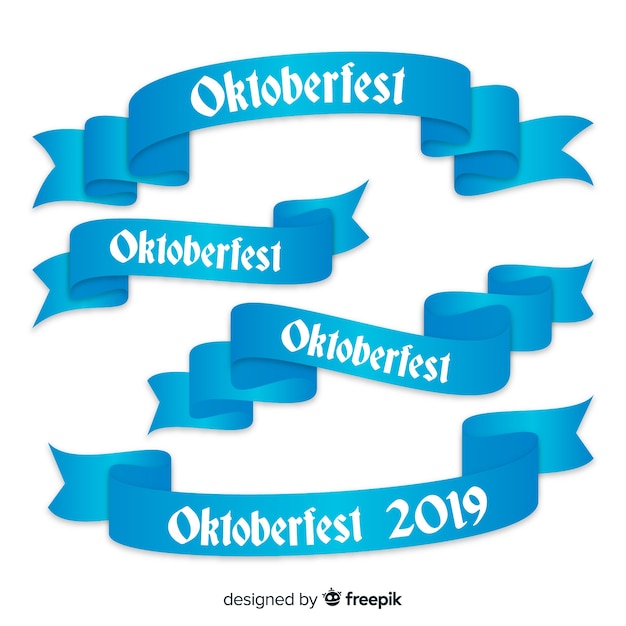 Kostenloser Vektor oktoberfest bänder sammlung im flachen design