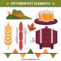 Kostenloser Vektor oktoberfest elemente sammlung