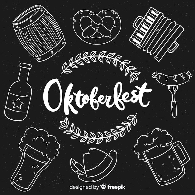 Kostenloser Vektor oktoberfest-elementhintergrund-tafelart