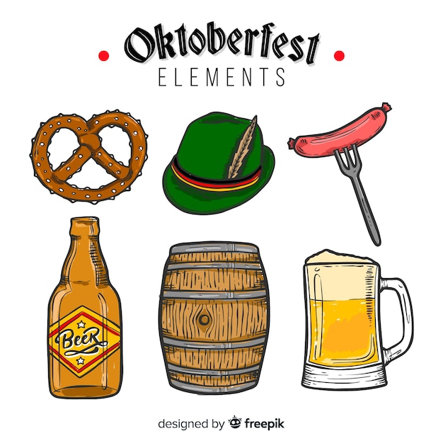 Kostenloser Vektor oktoberfest-elementsammlung