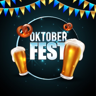 Oktoberfest festival design. volles glas bier.