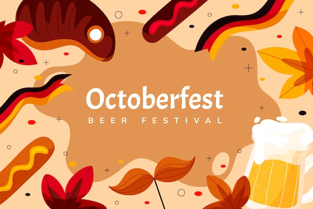 Oktoberfest handgezeichneter flacher Hintergrund