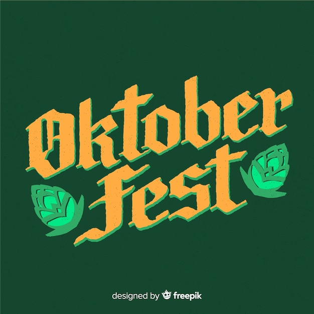 Kostenloser Vektor oktoberfest-hintergrund mit typografie