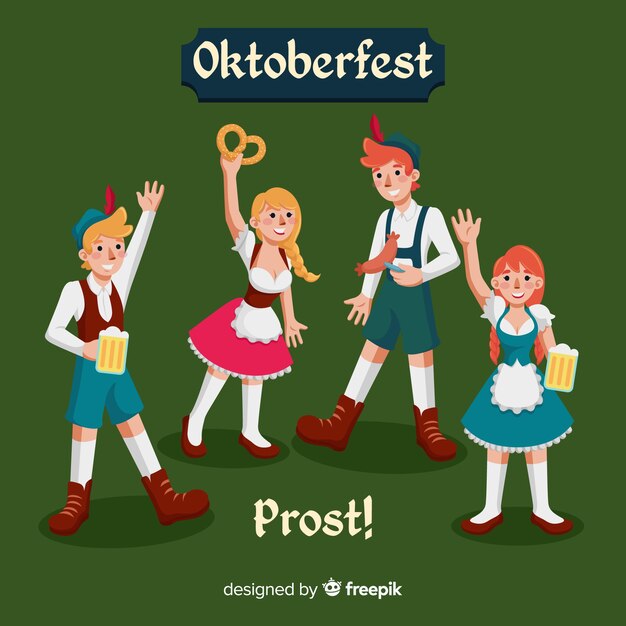 Kostenloser Vektor oktoberfest hintergrund