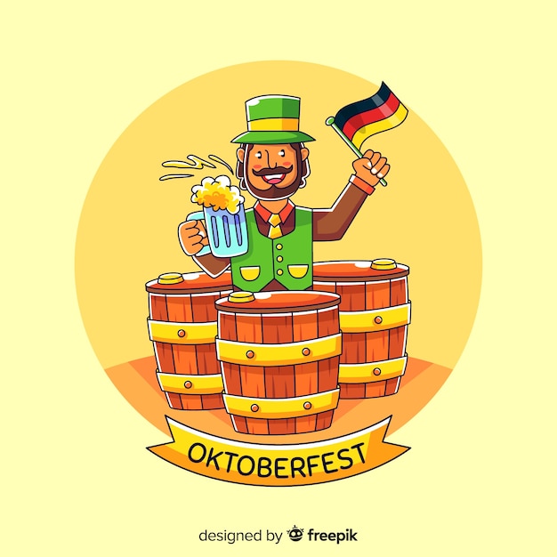 Kostenloser Vektor oktoberfest hintergrund