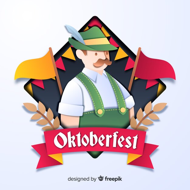 Oktoberfest-Konzept mit flachem Design