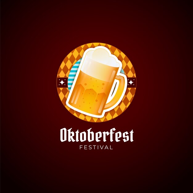 Kostenloser Vektor oktoberfest-logo-vorlage mit farbverlauf