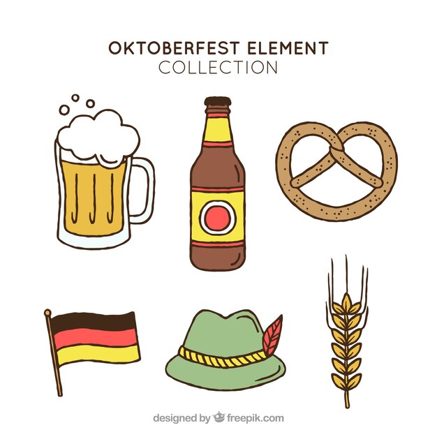 Oktoberfest mit handgezeichneten Elementen