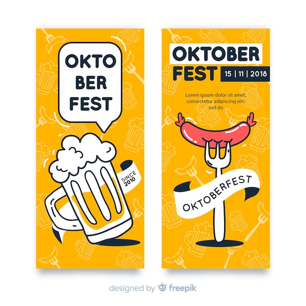 Oktoberfest party banner vorlagensatz