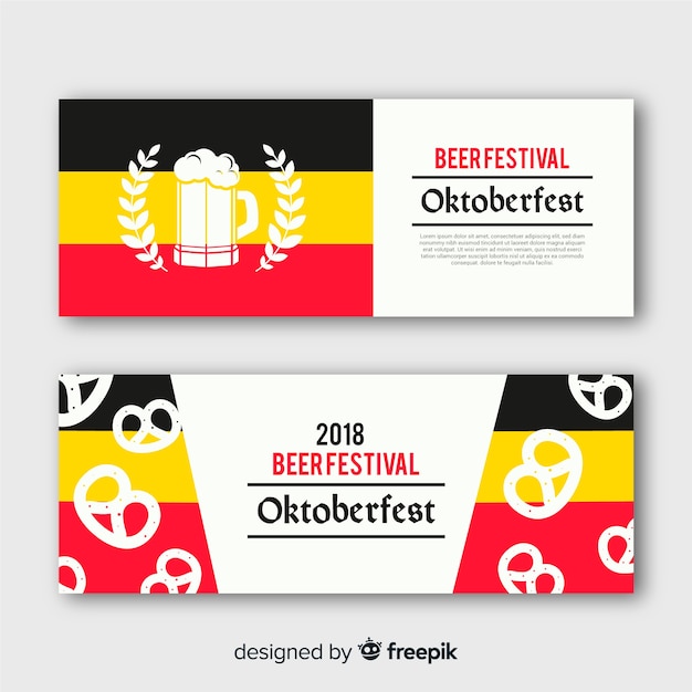 Kostenloser Vektor oktoberfest party banner vorlagensatz