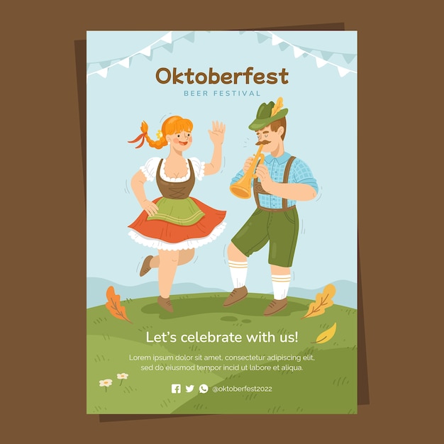 Kostenloser Vektor oktoberfest-plakatschablone