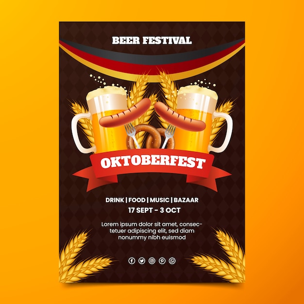 Oktoberfest realistisches plakat