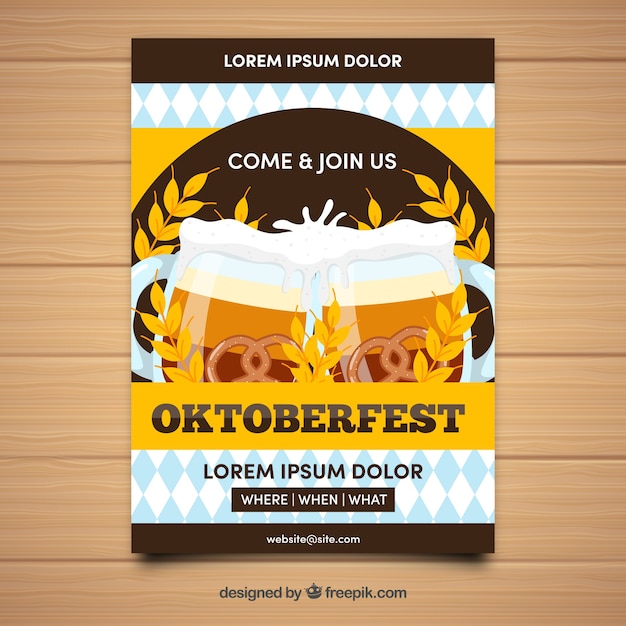 Kostenloser Vektor oktoberfest vintage broschüre