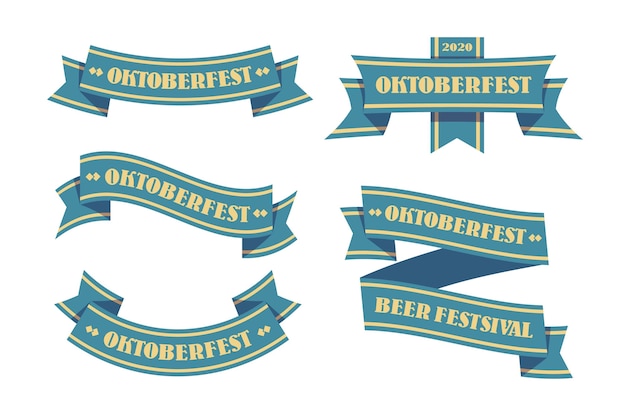 Kostenloser Vektor oktoberfestbänder gesetzt