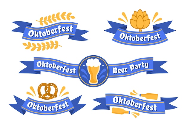 Kostenloser Vektor oktoberfestbänder im flachen design