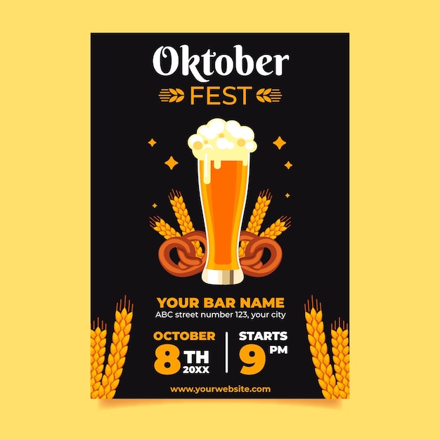 Oktoberfestplakat im flachen design