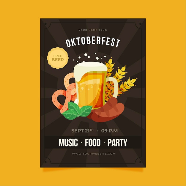 Kostenloser Vektor oktoberfestplakat