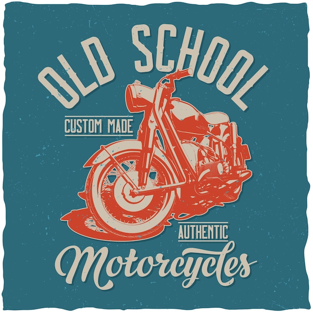 Kostenloser Vektor old school motorrad poster