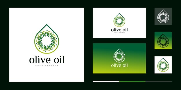 Olivenol Etiketten Premium Vektor