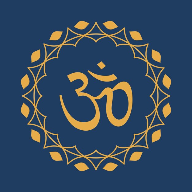 Om-Symbol im flachen Design
