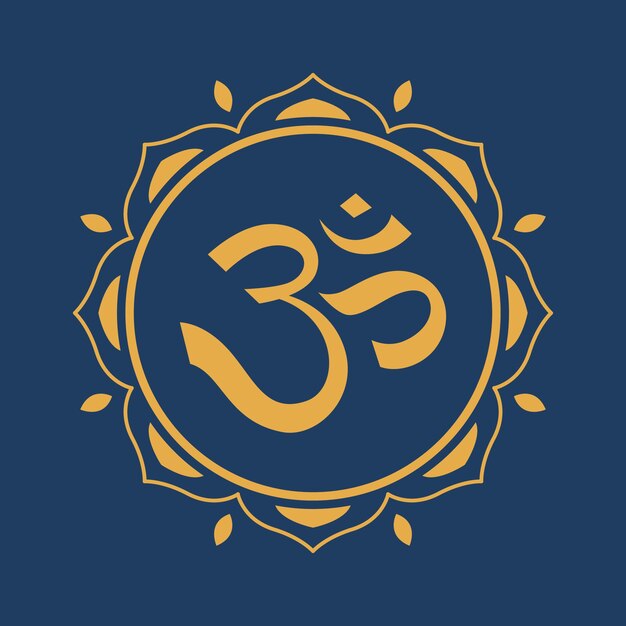 Om-Symbol im flachen Design