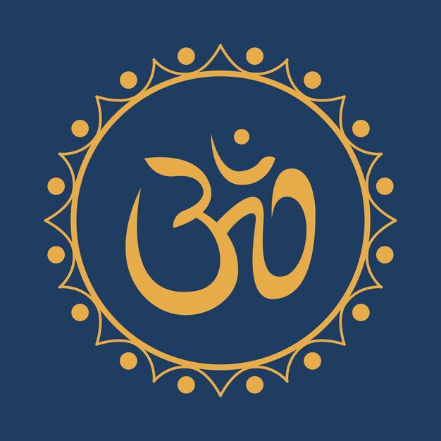Om-Symbol im flachen Design