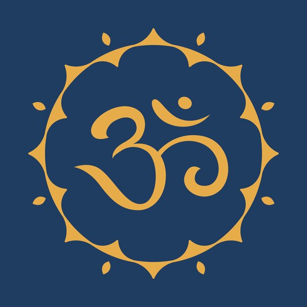 Om-Symbol im flachen Design