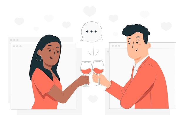 Online-dating-konzept illustration