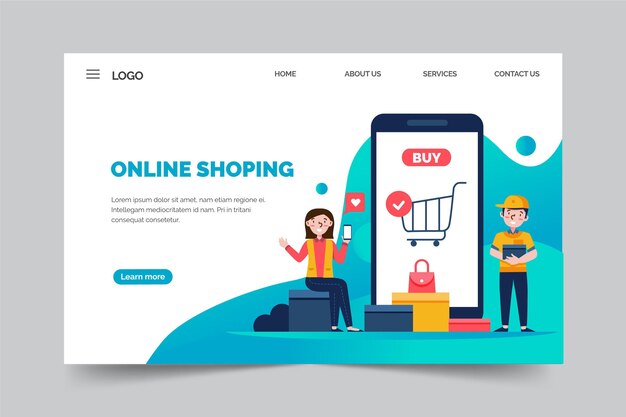 Online-landingpage einkaufen