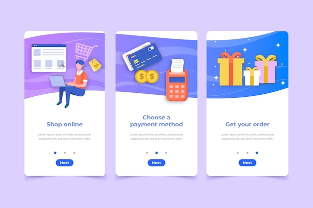 Kostenloser Vektor online-onboarding-app kaufen