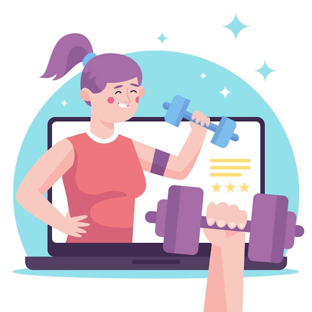 Online personal trainer konzept