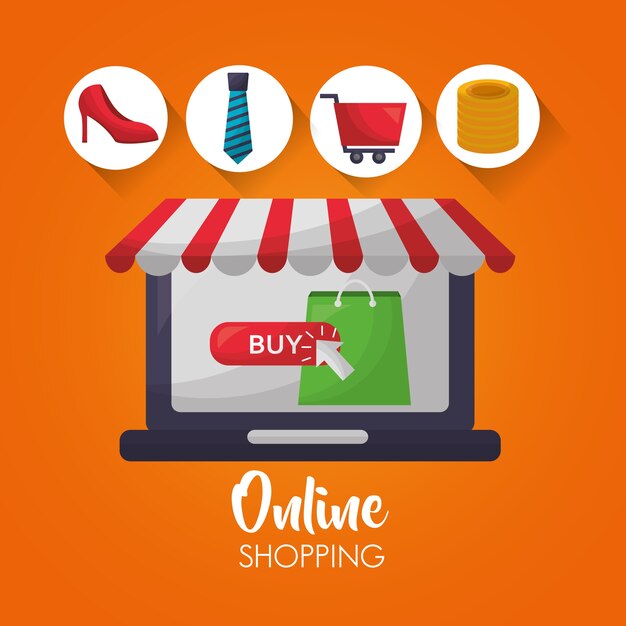 Online-shopping-karte | Premium-Vektor