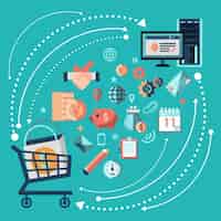 Kostenloser Vektor online-shopping-konzept