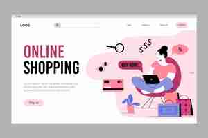 Kostenloser Vektor online-shopping - landingpage