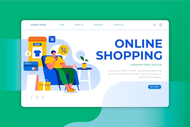 Online-Shopping - Landingpage